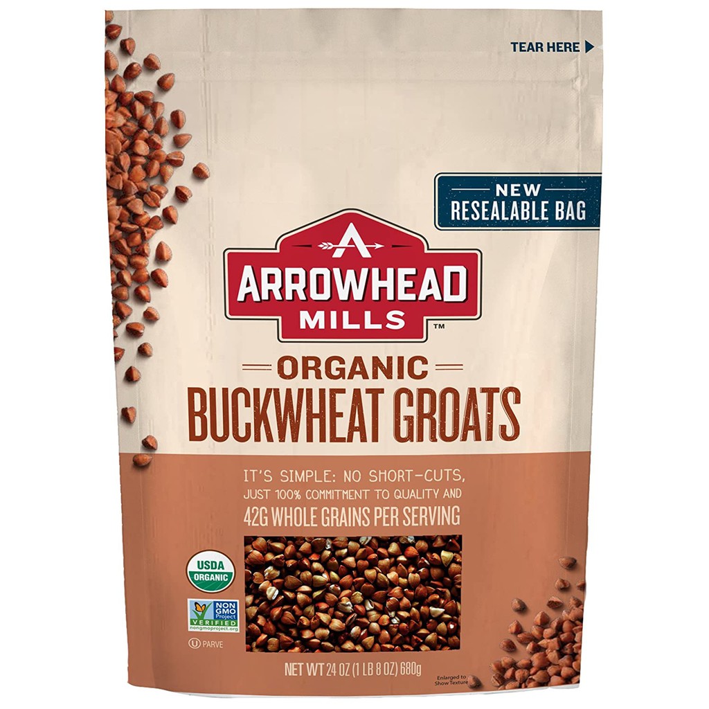 Hạt kiều mạch hữu cơ Arrowhead Mills Buckwheat Groats 680g