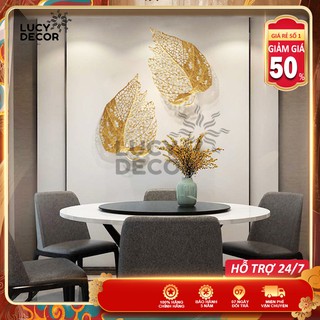 Tranh sắt treo tường lá bồ đề decor cỡ lớn trang trí phòng sang trọng phong cách Châu Âu mã A1027