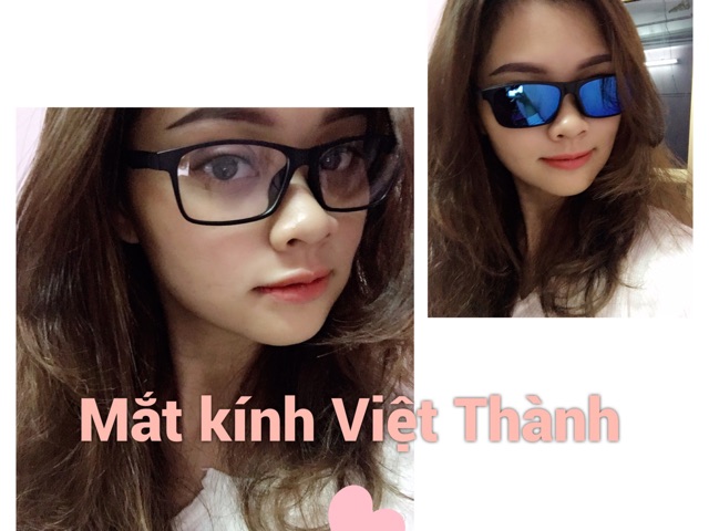 HCM mắt kính râm 6 in 1 râm cận vuông nhỏ mắt kính cận 5 in 1 đa năng 2215