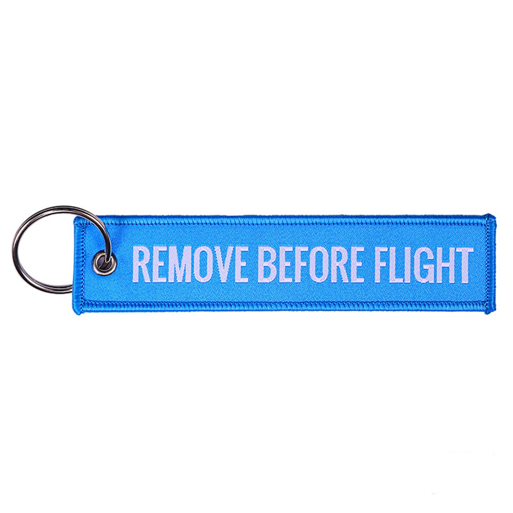 Móc dây gắn chìa khoá xe máy thêu chữ Remove Before Flight