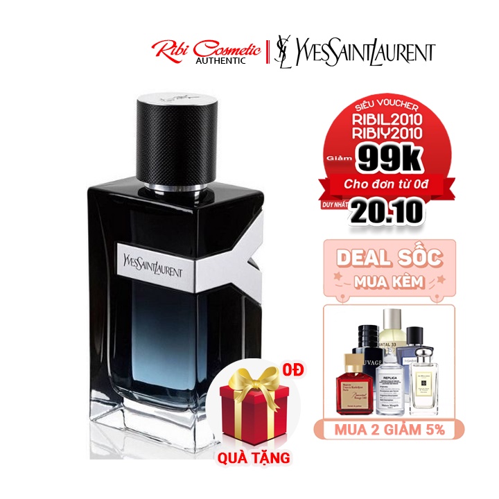 Nước hoa nam YSL Y Eau de Parfum . thơm lưu hương lâu 6 - 8 giờ ,hàng chính hãng 100% . Ribi cosmetics .