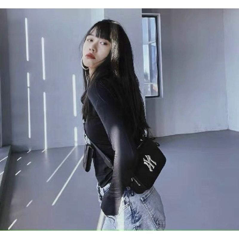 Set túi đeo chéo MLB Nam nữ form hộp kèm ví nhỏ Nylon Mini full Tag mac Code
