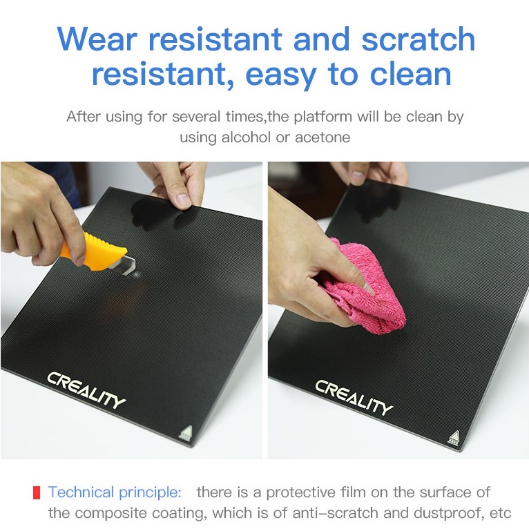 Tấm kính bàn in tinh thể Carbon Glass Plate size 310*320*4mm cho máy in 3d series CR-10 & Ender 3 Max...