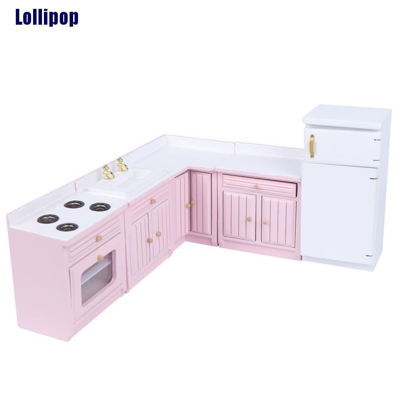 Bộ Nội Thất Nhà Bếp Bằng Gỗ Tỉ Lệ 1: 12 Trang Trí Nhà Búp Bê