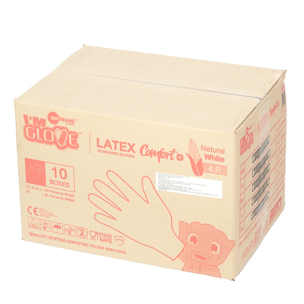 Găng Tay Y Tế Có Bột Latex Hiệu I'm Gloves Thái Lan Hộp 100 chiếc