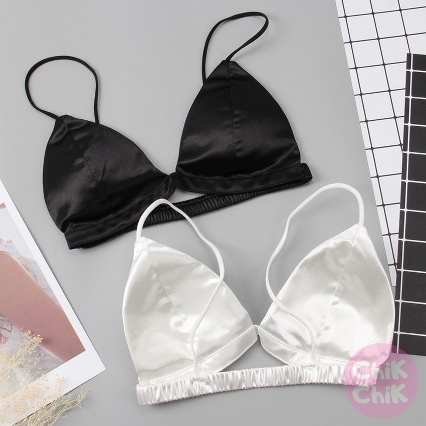 Áo bra satin bóng trơn lưng dây chun co giãn cao cấp - ChikChik AL012 | BigBuy360 - bigbuy360.vn
