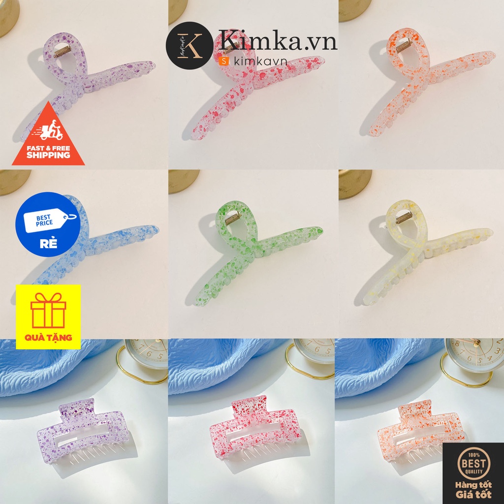 (0200) Cặp Tóc Nhựa Vẩy Sơn Pastel Lì Nhiều Màu Hàn Quốc