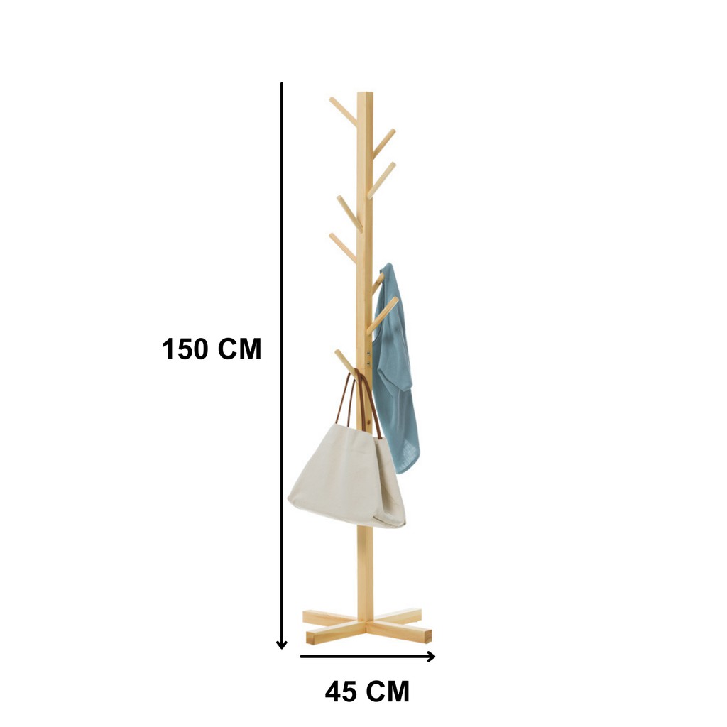 Cây Treo Quần Áo, Cây Treo Đồ Bằng Gỗ Tự Nhiên Đa Năng