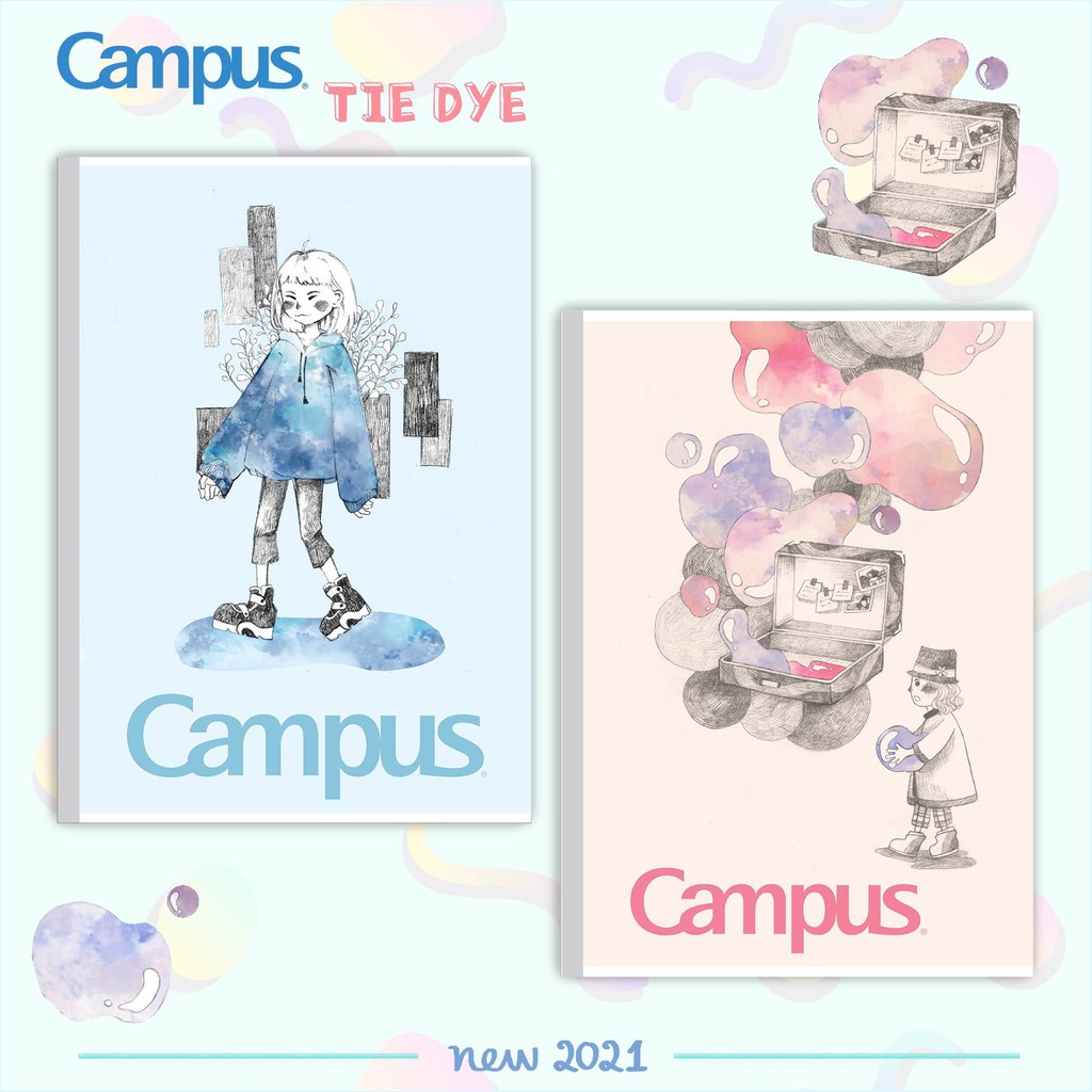 [Mẫu mới 2021] Vở KN Campus TIE DYE 80 trang (Lốc 10 quyển)