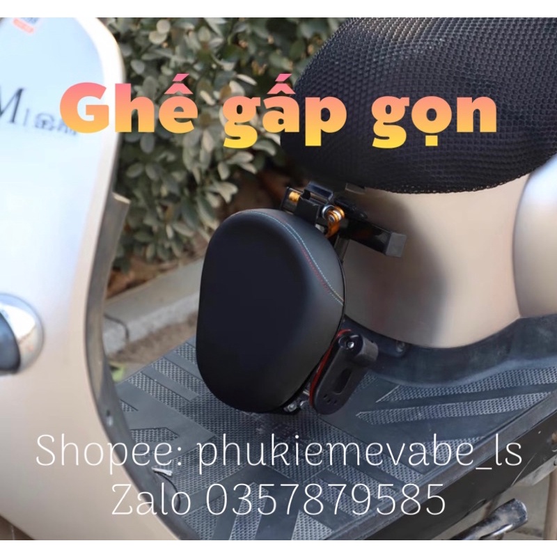 E400-01-Ghế ngồi xe máy, xe điện gấp gọn nhỏ xinh( đọc kỹ trước khi mua)