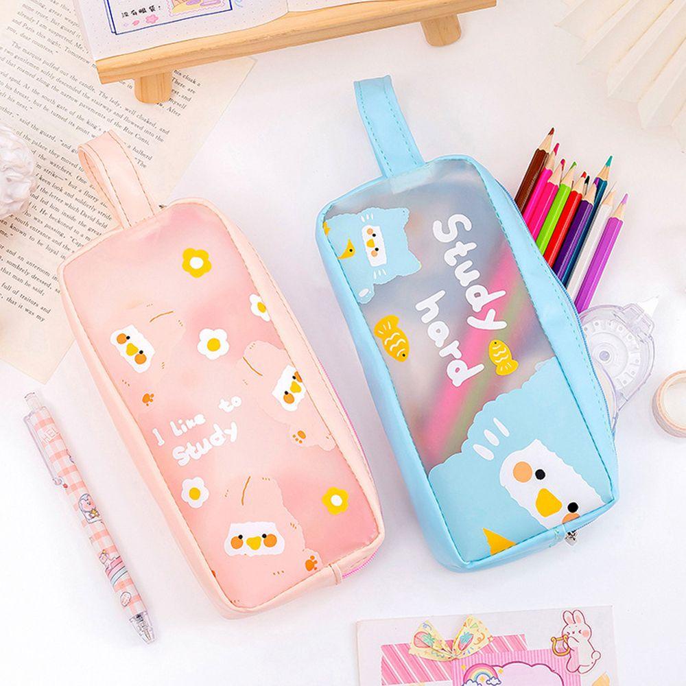 Túi đựng bút MMULCK bằng da PU họa tiết hoạt hình dễ thương bắt mắt