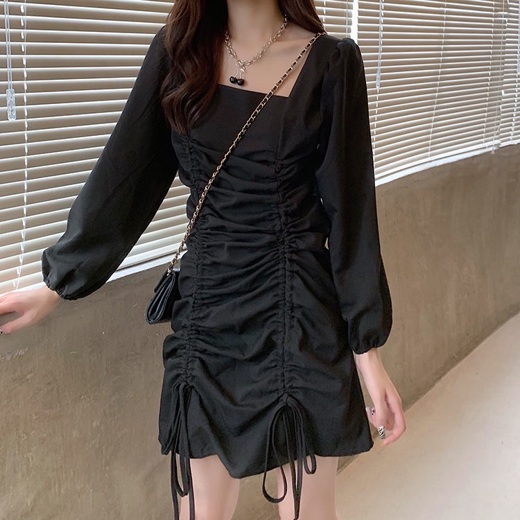 Đầm Dáng Ôm Xếp Ly Quyến Rũ Thời Trang Pháp Cho Nữ