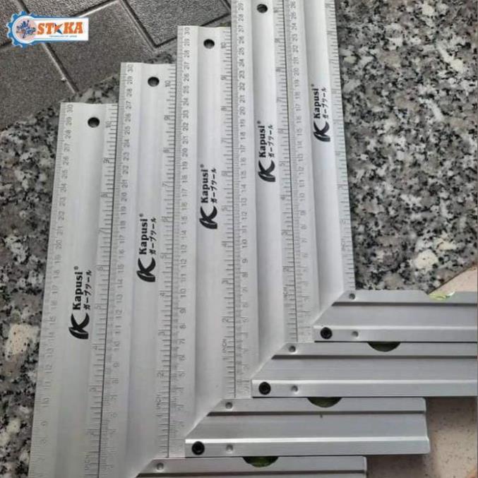 Thước Ke Góc Vuông Nhôm Kapusi Nhật Bản 30cm  - Thước vuông 90 độ bằng chất liệu Nhôm chống gỉ