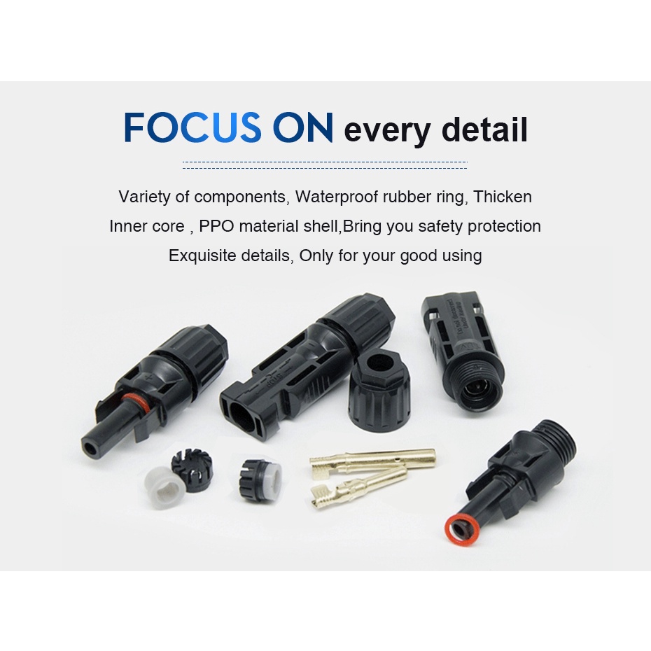 1 Cặp Dây Cáp Nối Tấm Pin Năng Lượng Mặt Trời 2.5Mm2~6.0Mm2