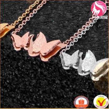 DÂY CHUYỀN TITAN CAO CẤP HÌNH BƯỚM 3 MÀU