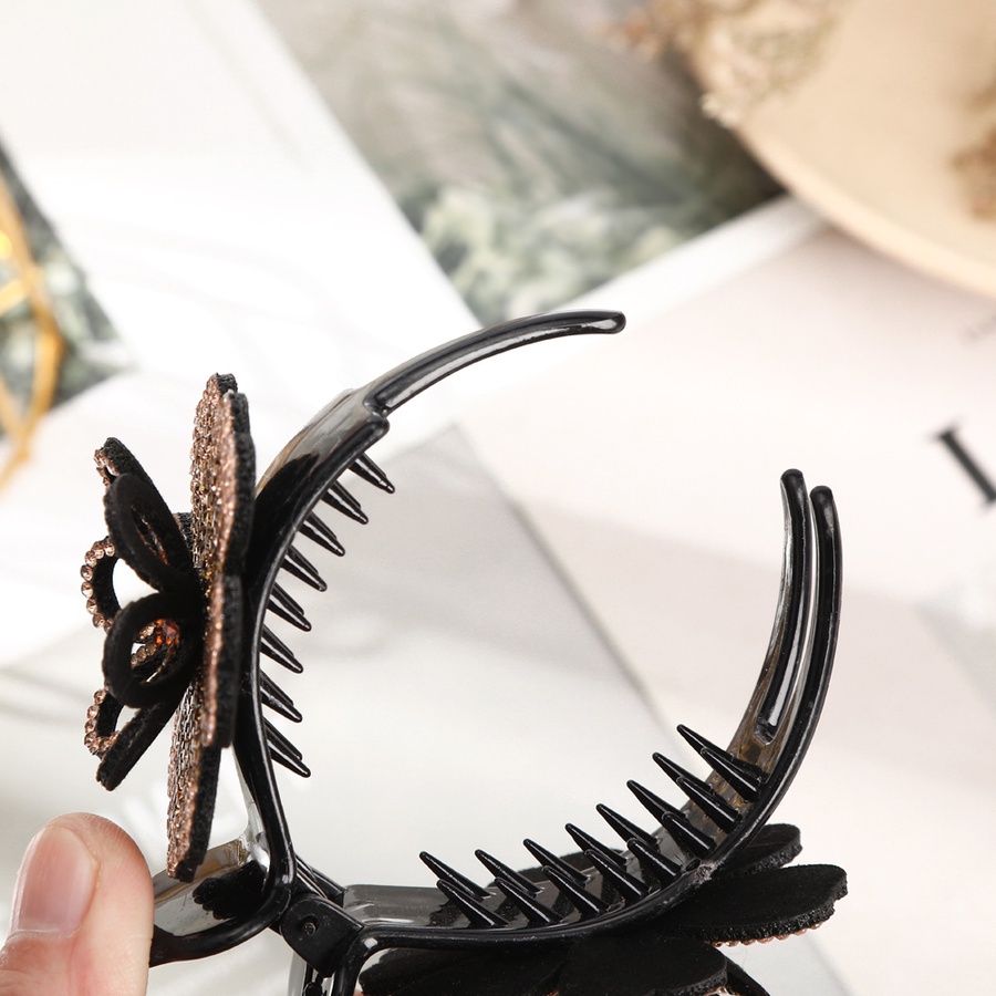 Kẹp tóc đính đá kim cương giả hình hoa phong cách Hàn Quốc cổ điển