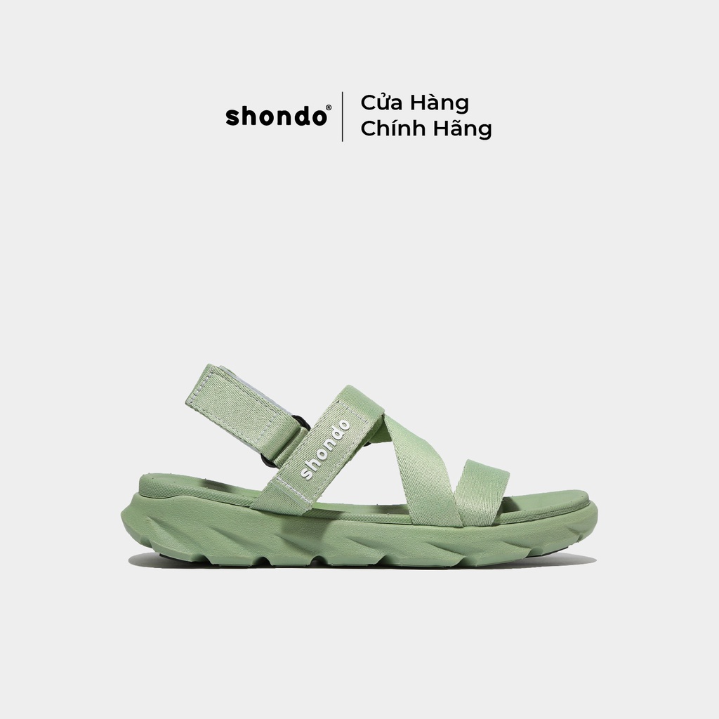 Giày Sandals Nữ Shondo F6 Sport Xanh Bơ Full F6S007