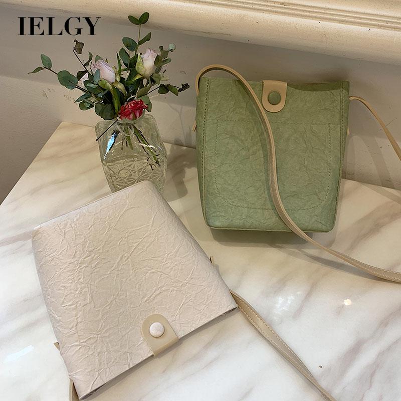 Túi đeo chéo mini bằng da PU màu xanh lá đơn giản thời trang cho nữ