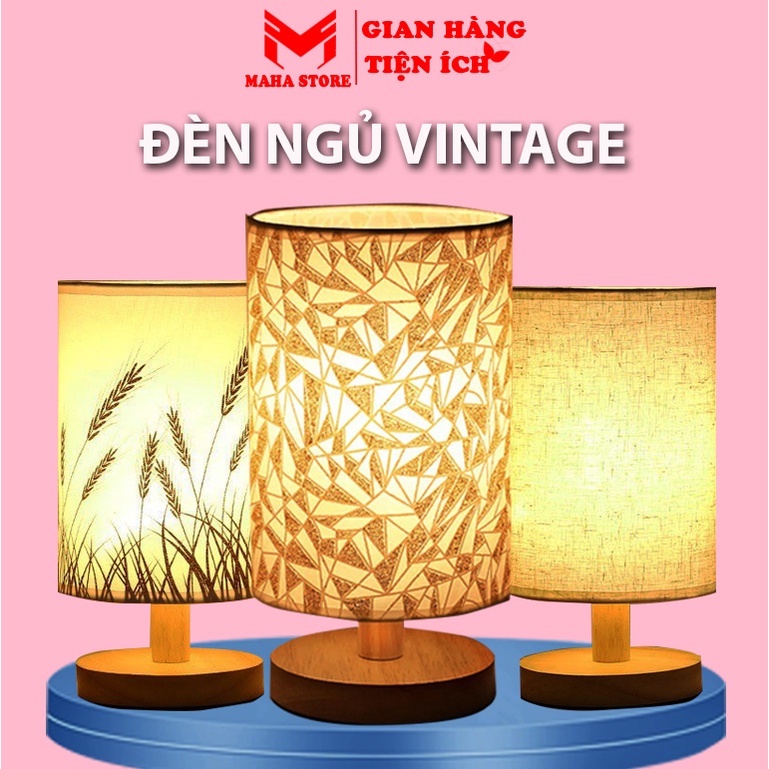 Đèn ngủ để bàn vân gỗ- đèn ngủ trang trí phòng ngủ phong cách vintage decor giúp căn phòng trở lên hấp dẫn