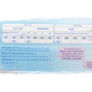 BVS Diana Sensi Cool Fresh Có cánh 23cm (8 miếng)