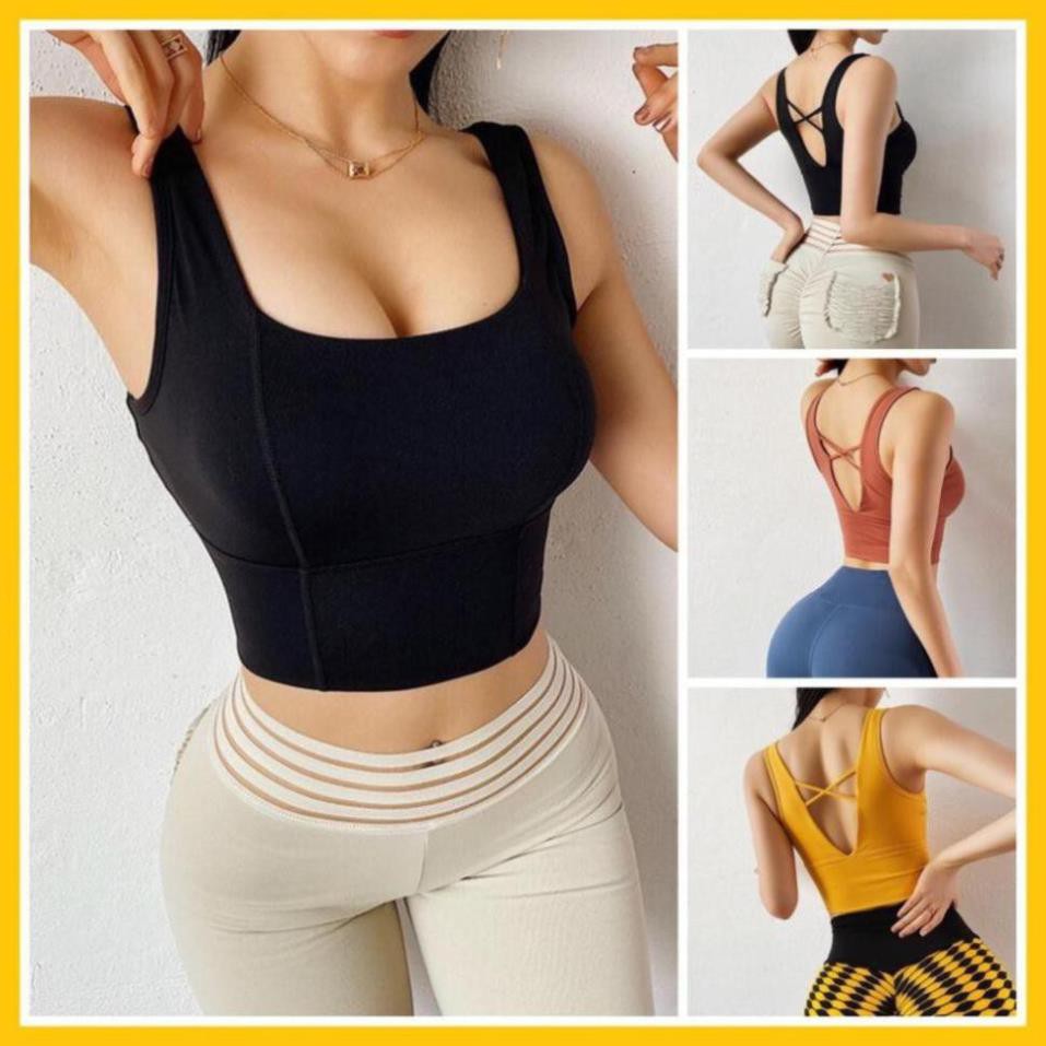 [EMMA] Áo Bra Tập Gym Nữ Thể Thao Crop Chữ X Đan Lưng [ĐỒ TẬP]