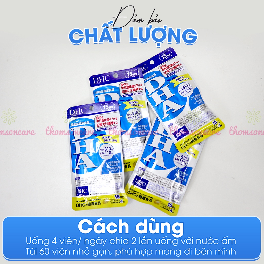 Bổ não DHC - Bổ sung DHA từ dầu cá tự nhiên, tăng cường trí não, tăng tập trung - Hàng Chính Hãng DHC Nhật Bản