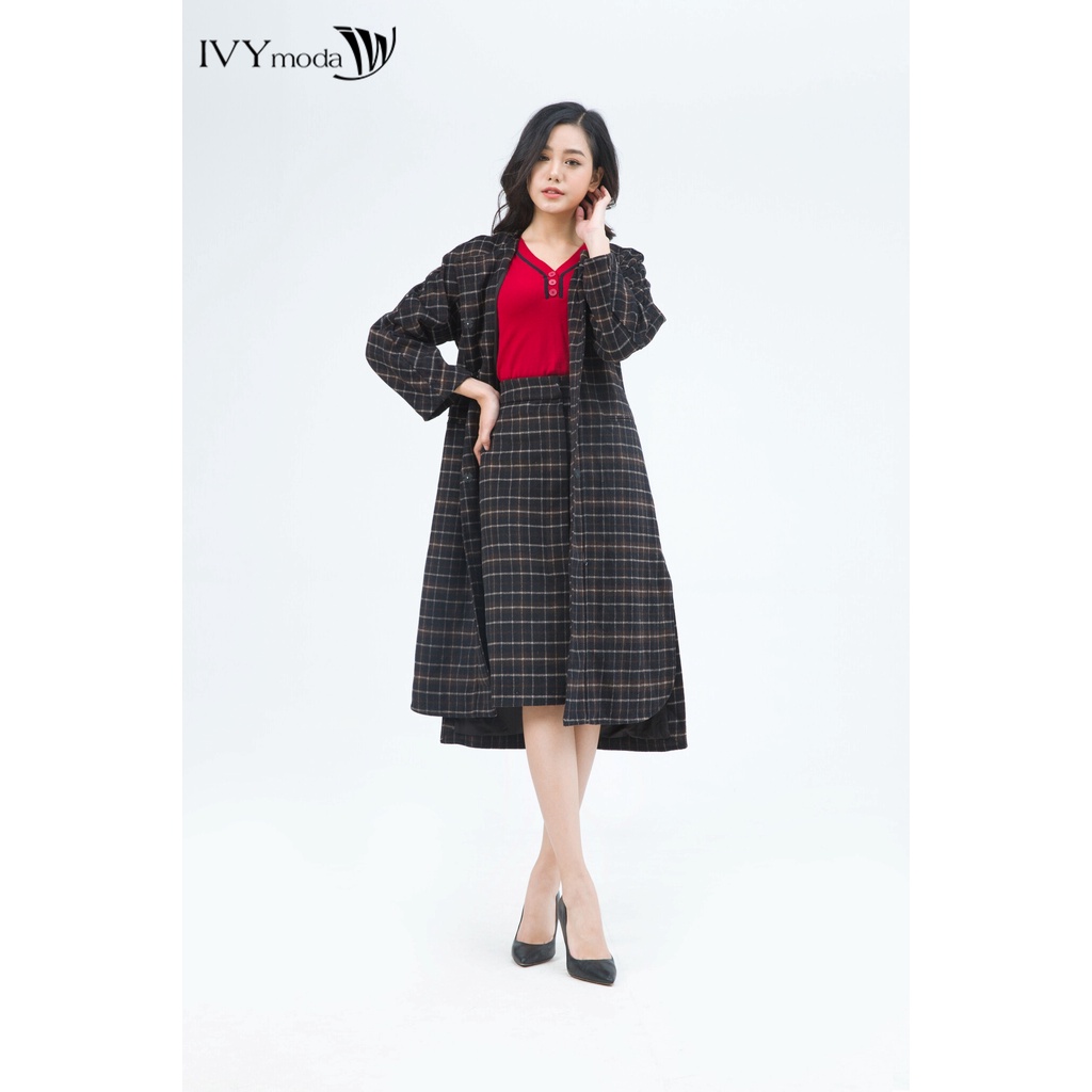 Áo khoác dạ nữ khuy ẩn IVY moda MS 71M4973