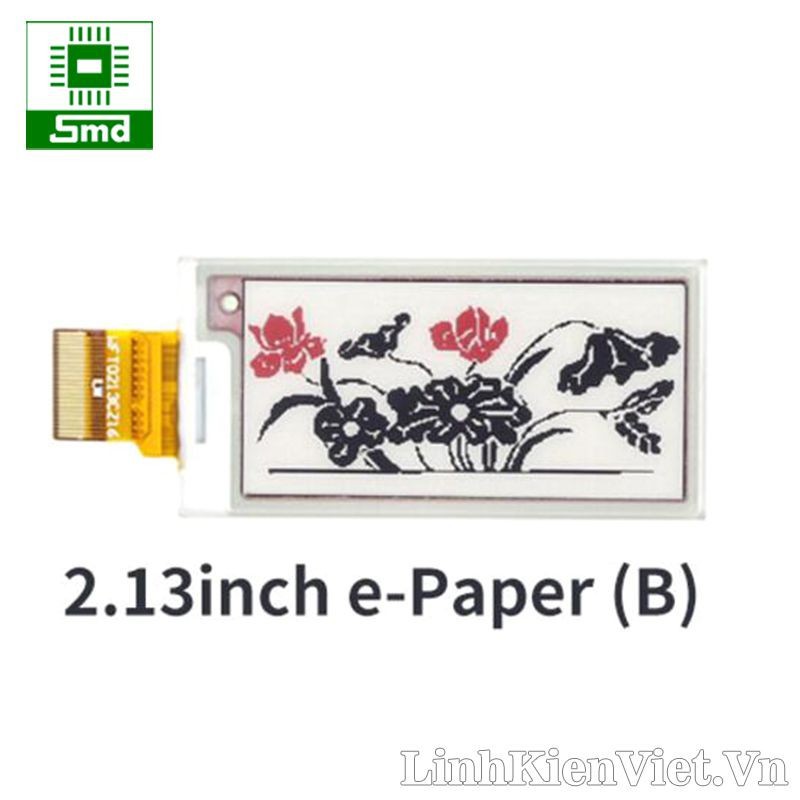 Màn hình Eink 2.13 3 màu giao tiếp SPI (212x104px đỏ, đen, trắng)