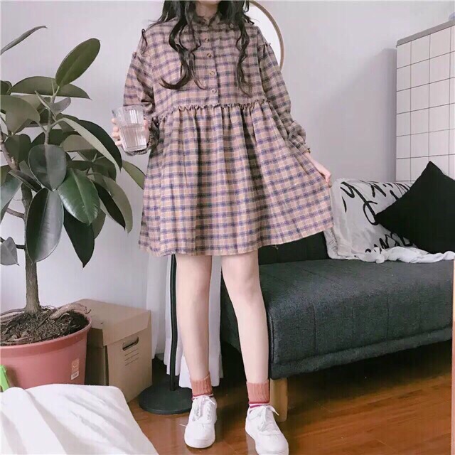 [Order] Váy babydoll kẻ caro siu hot ulzzang | WebRaoVat - webraovat.net.vn