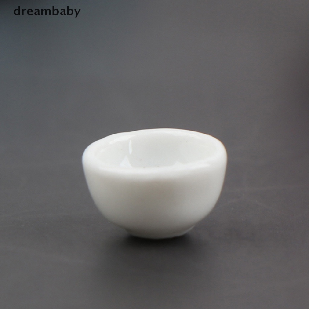 Set 4 Chén Sứ Màu Trắng Tỉ Lệ 1: 12 Dùng Trang Trí Nhà Búp Bê