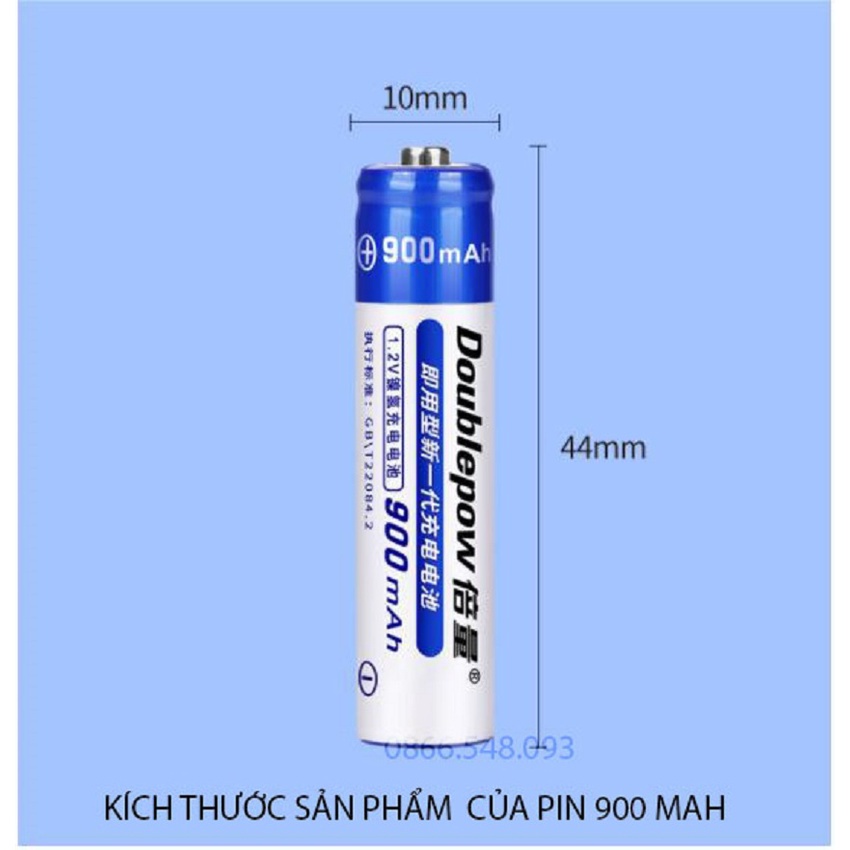 [Có bảo hành] Bộ 4 pin sạc AAA900mAh chính hãng Doublepow Cam Kết Dung Lượng Thật