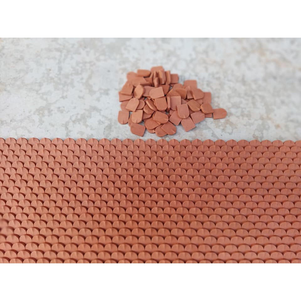 100 viên - NGÓI MŨI HÀI Mini 1/10, 1/20, Gạch Ngói Đất Sét Nung Mô Hình, Tiểu Cảnh.