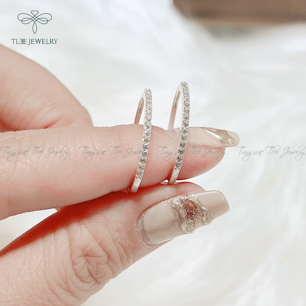 Nhẫn bạc nữ TLEE đính một hàng đá sang trọng NCJ A0154