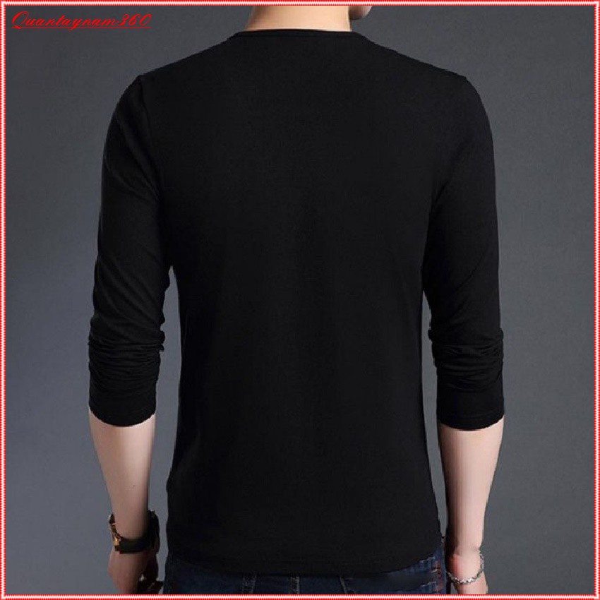 Áo thun nam tay dài mặc thu đông giữ nhiệt chất cotton co giãn, áo giữ nhiệt nam dáng ôm | BigBuy360 - bigbuy360.vn