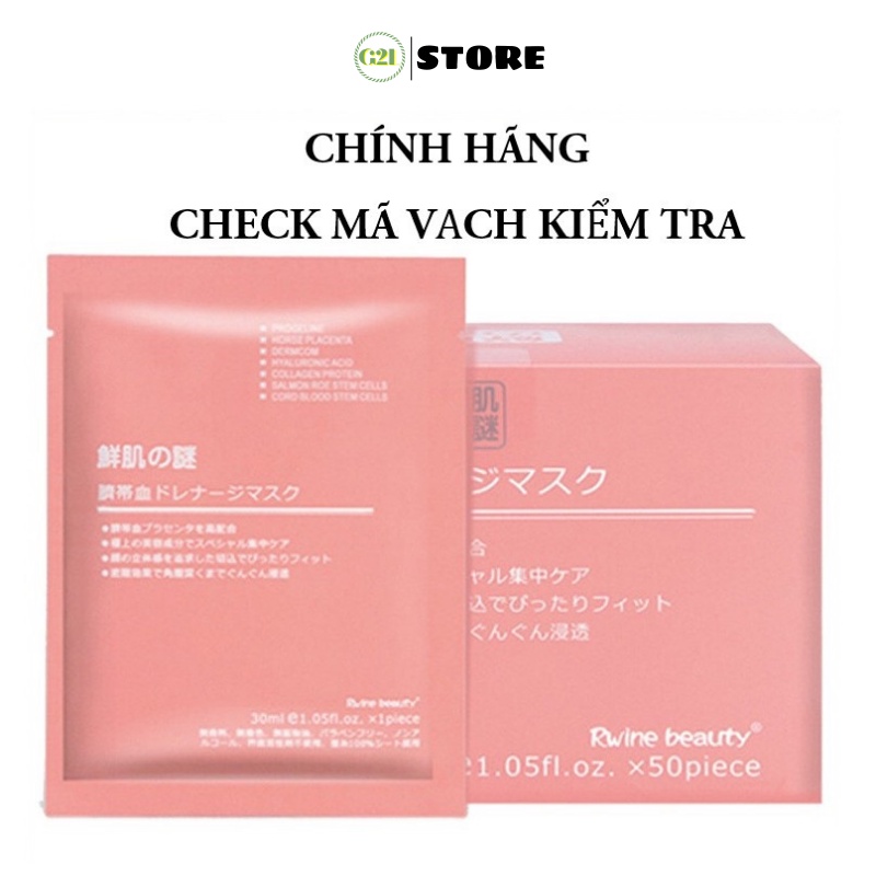 Mặt nạ nhau thai cừu nhật bản chính hãng tế bào gốc cuống rốn rwine beauty 50 miếng