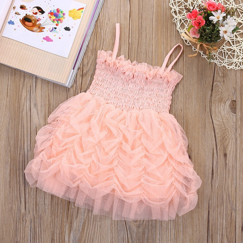 Đầm xòe dáng công chúa hai dây xinh xắn cho bé gái