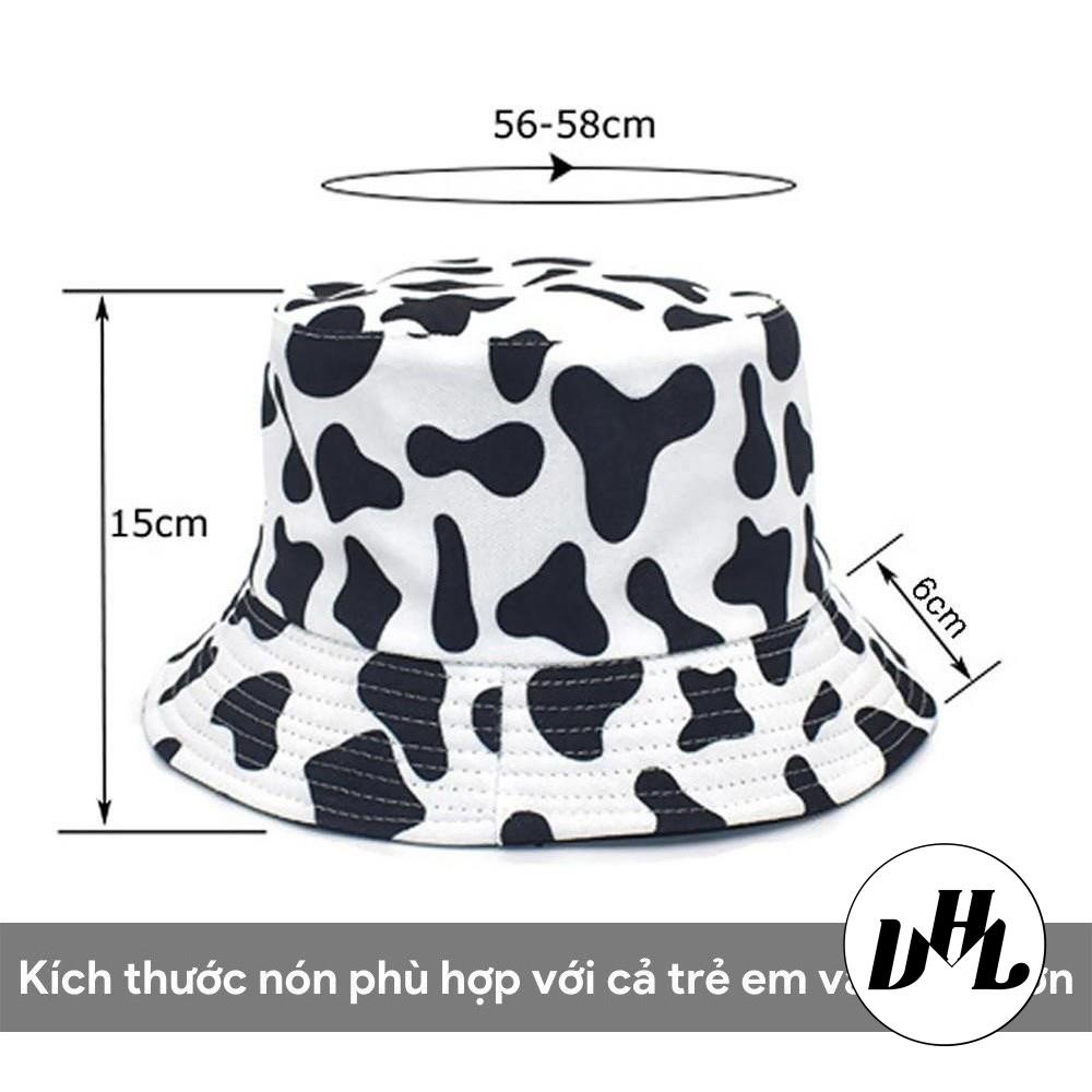 (Ảnh thật) Mũ Bucket vành tròn BÒ SỮA vải KaKi Siêu Chất thời trang phong cách Hàn