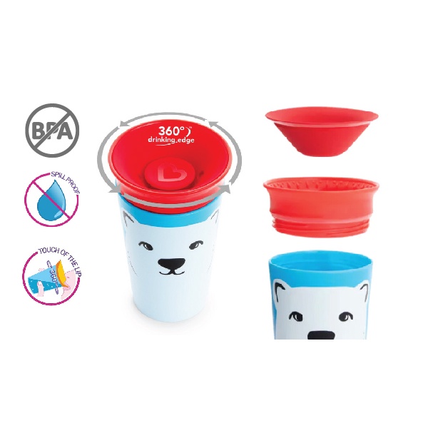 Cốc uống nước 360° chống đổ Deco Munchkin 266ml MK17422