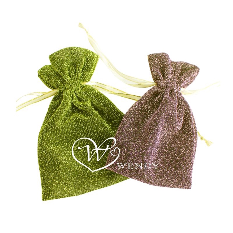 Sét 10 túi dây rút nhung kim tuyến nhiều màu size 10x14 cm