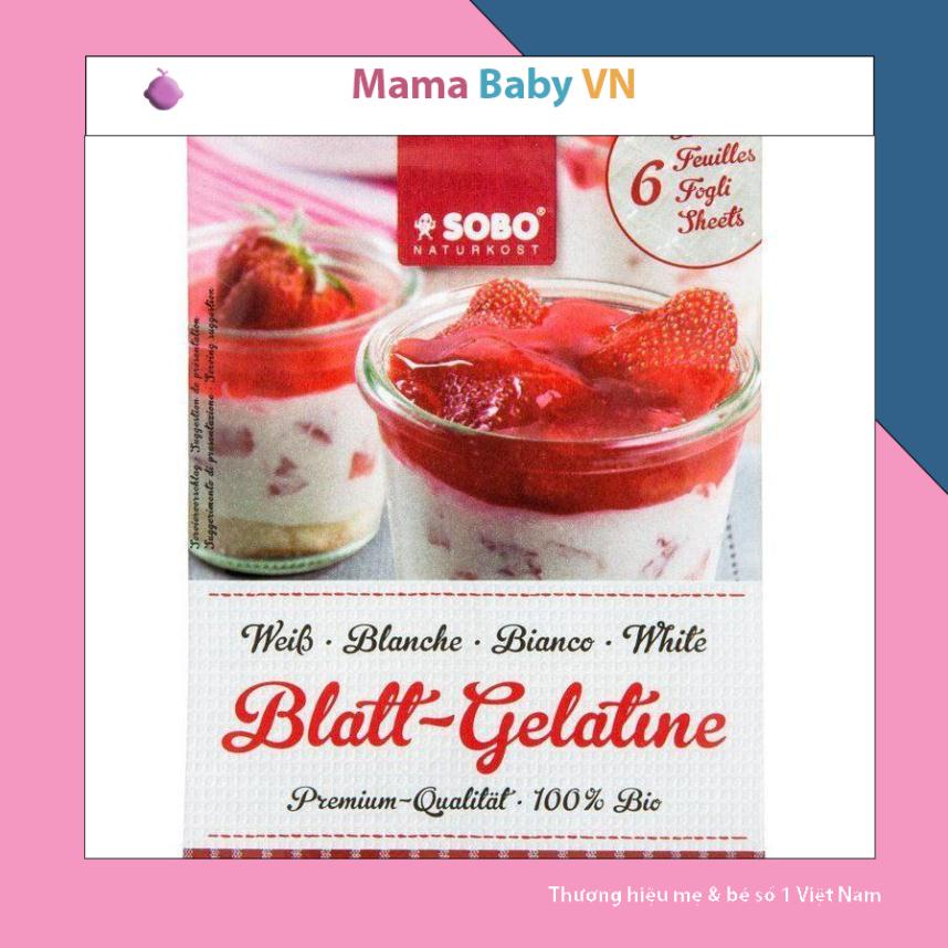 Bột lá Gelatine hữu cơ Sobo Đức làm thạch pudding rau câu bánh kẹo cho bé ăn dặm - Gelatin