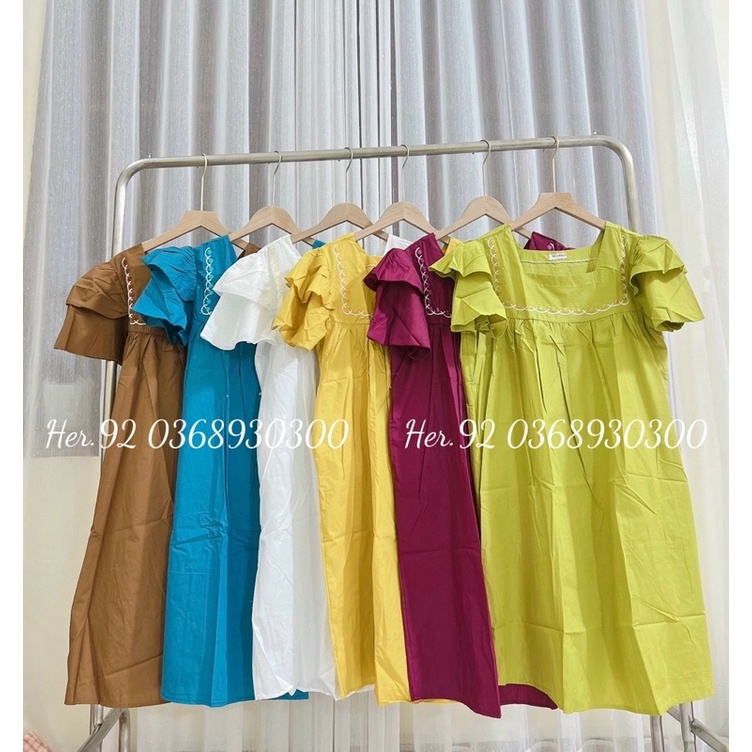 Đầm dáng chữ A tay phồng 2 cánh siêu xinh, Đầm bầu xinh cho chị em