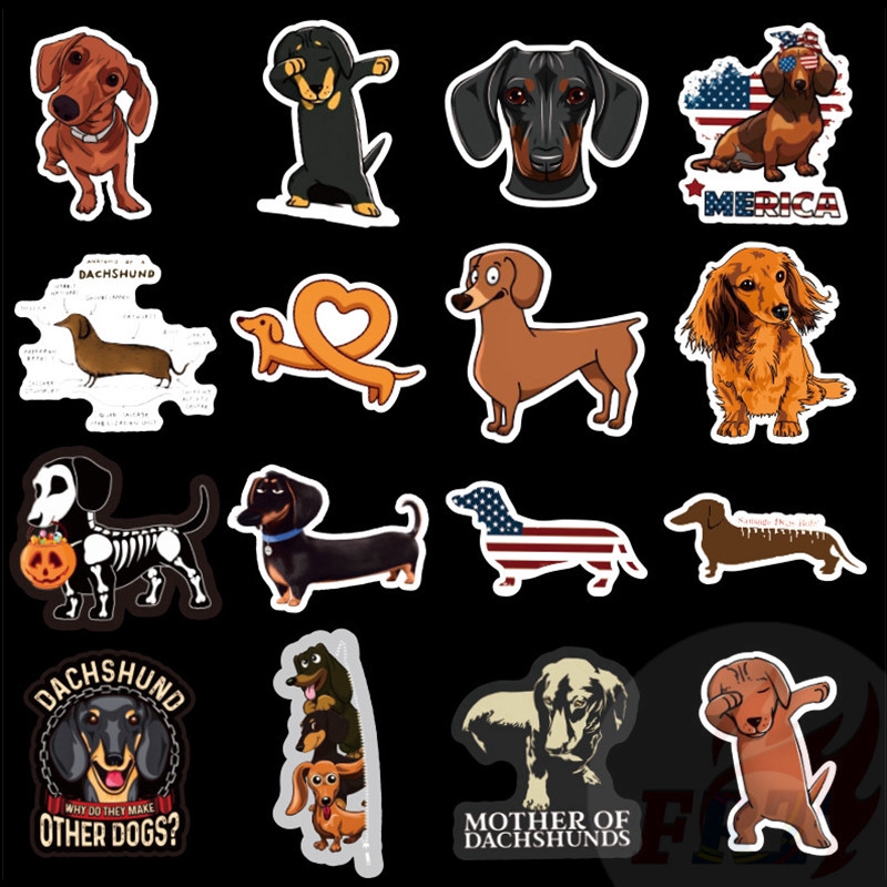 ❉ Dachshund Series 01 - Cute Pets Dogs Stickers ❉ 50Pcs/Set DIY Fashion Mixed Luggage Laptop Skateboard Doodle Decals Stickers