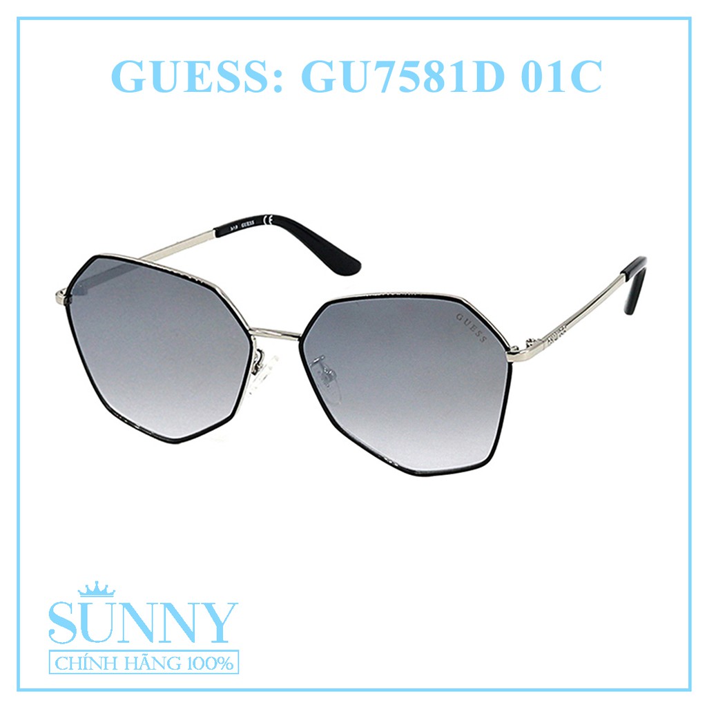 Kính mát Guess GU7581D nhiều màu chính hãng, thiết kế dễ đeo bảo vệ mắt