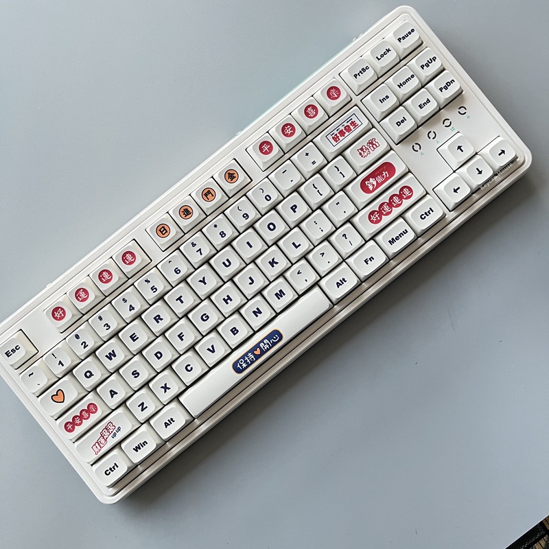 Peace and joy Keycap XDA Hồ sơ Trung Quốc Chủ nghĩa tối giản PBT Thuốc nhuộm phụ Bàn phím cơ Keycap 127 Phím