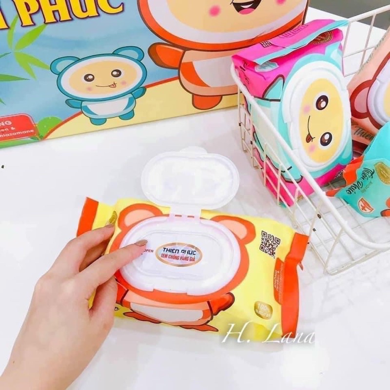 Gói Khăn Giấy Ướt Thiên Phúc Không Mùi An Toàn Sức Khoẻ Gói Lớn 120 Tờ