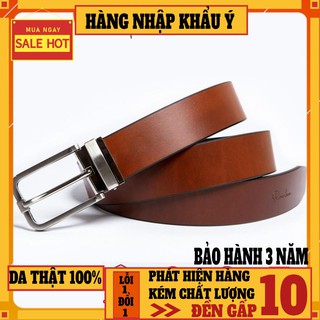 Thắt lưng nam/Thắt lưng da thật khóa kim ba dây Italy cao cấp Rainbow 002
