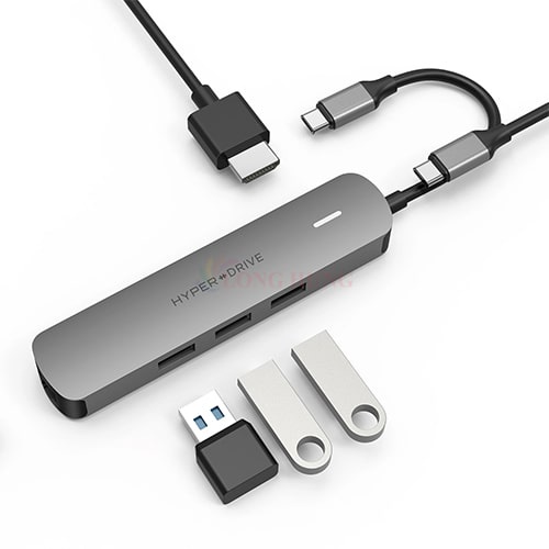 Cổng chuyển đổi HyperDrive 6-in-1 USB-C Hub HD233B - Hàng chính hãng