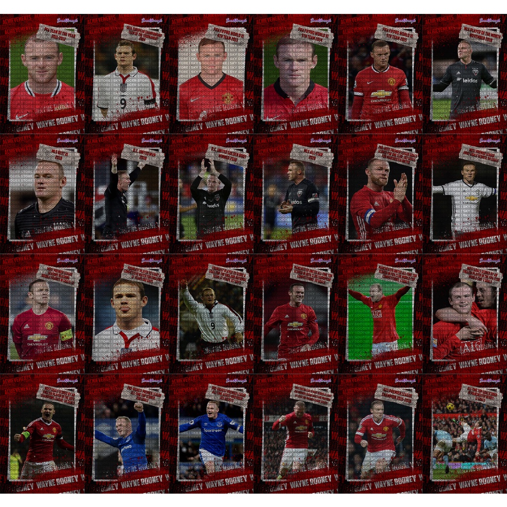 Bộ Thẻ Cầu Thủ Bóng Đá SKY Card Wayne Rooney | Sự nghiệp danh hiệu khoảnh khắc của Rooney Manchester United Quỷ đỏ Shrek