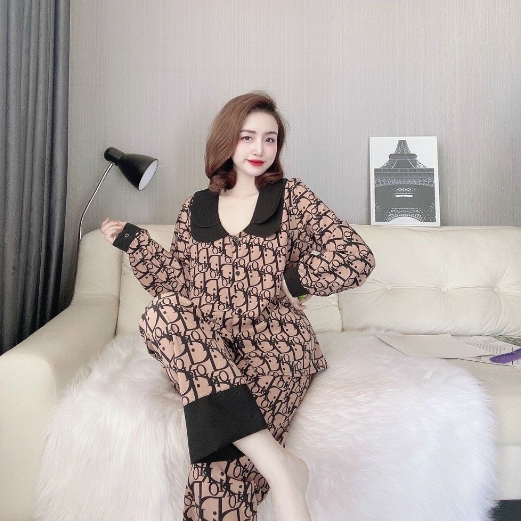 Đồ Ngủ Nữ Lụa, Bộ Ngủ Mặc Nhà Pijama Dễ Thương Vải Lụa Mango Cao Cấp