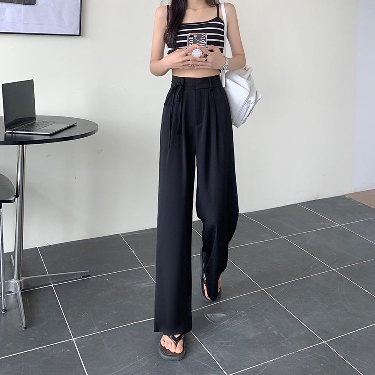 NUZIRO Quần Dài Lưng Cao Ống Rộng Thời Trang Mùa Hè Cho Nữ